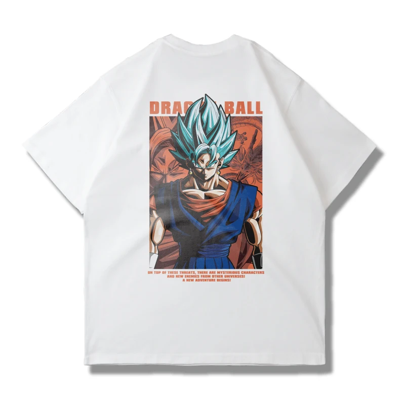 Anime Dragon Ball Joint Black Goku 여름 루즈한 흑백 남성과 여성을위한 반팔 티셔츠