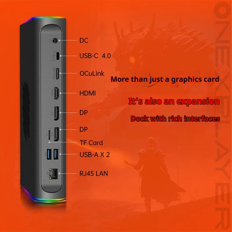 OneXPlayer ONEXGPU 2 Portable External GPU AMD 7800M 12GB GDDR6 USB4 OCuLink Thunderbolt eGPU Dock for Laptop Handheld Gaming PC
