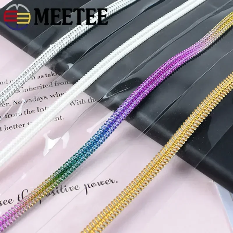 1/2/3/4/5M Waterproof Zipper 3# 5# PVC Transparent Nylon Zippers Tape Bag Garment Coat Repair Kits Sewing Supplies And Accessory