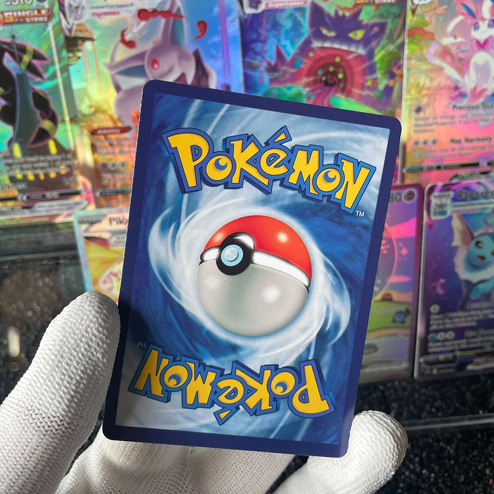 أنيمي PTCG بطاقة التداول Vaporeon Lillies Clefairy Ex Gengar Vmax قاعدة المجسم لعبة جمع بطاقة المشجعين لعبة هدايا العيد