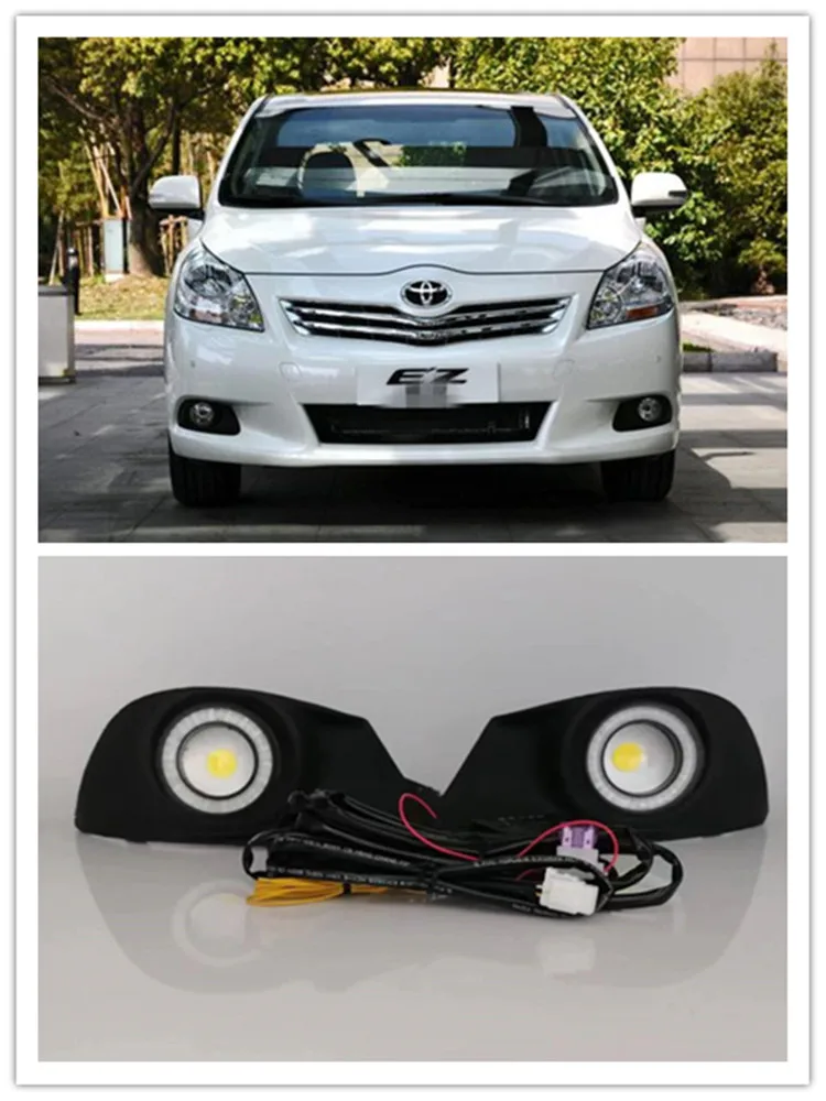 LED Fog Lights Assembly For Toyota Verso EZ 2011 2012 2013 2014 Front Bumper Fog lamp Replacement Angel Eye Daylight Accessories