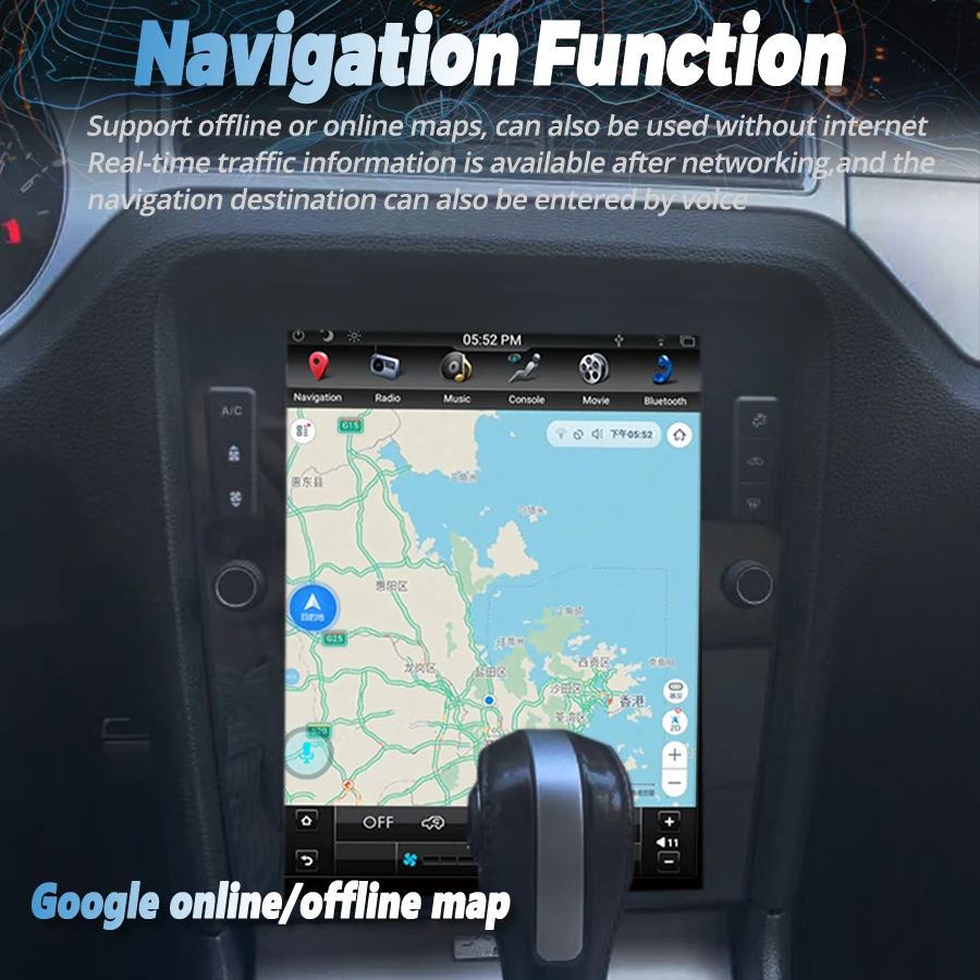 13.1" Touch Android Screen Radio 2din For Ford Mustang 2008 2014 GPS Carplay Car Multimedia Video Player Stereo Head Unit