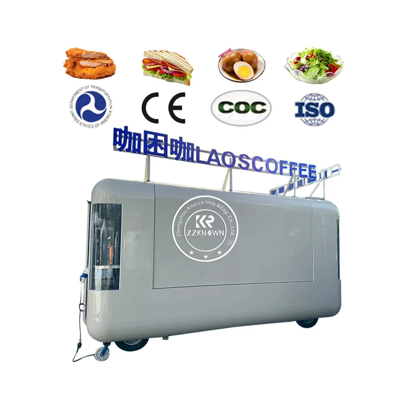 Usa Standards Airstream Food Trailer with Full Kitchen Equipments Waffles Drinks Pizza Ice Cream Truck Scooter Coffee Cart Kiosk