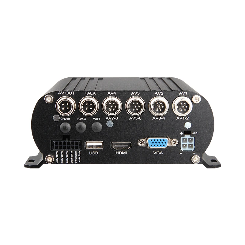 8CH H.264 1080P AHD Mobile HDD Car DVR with 7 Inch VGA Monitor and 6 IR Night Vision Waterproof Cameras for Truck RV Van Bus