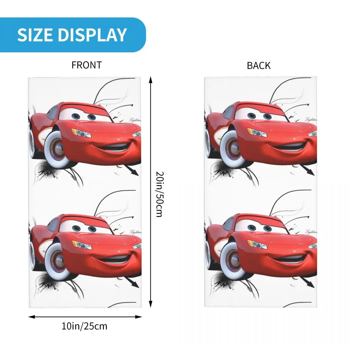 Custom Lightning Mcqueen Cars Neck Gaiter Men Women Windproof Winter Cars Bandana Scarf for Ski