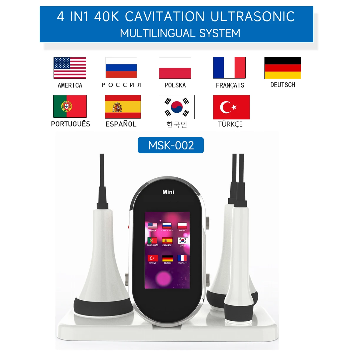 3 in 1 40K Cavitation Ultrasonic RF Skin Rejuvenation Machine Anti-wrinkle Body Shaping Massage Weight Loss Beauty Health Device