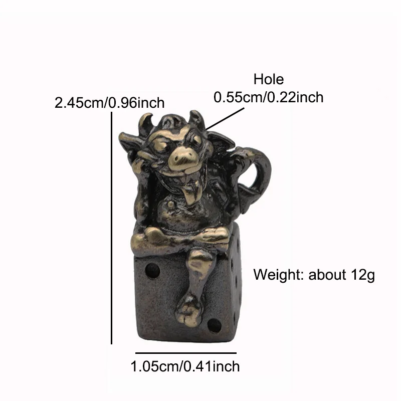Goblin Dice Brass Knife Beads Demon EDC Outdoor Paracord DIY Woven Lanyard Pendant Bracelets Accessories Hangings Jewelry
