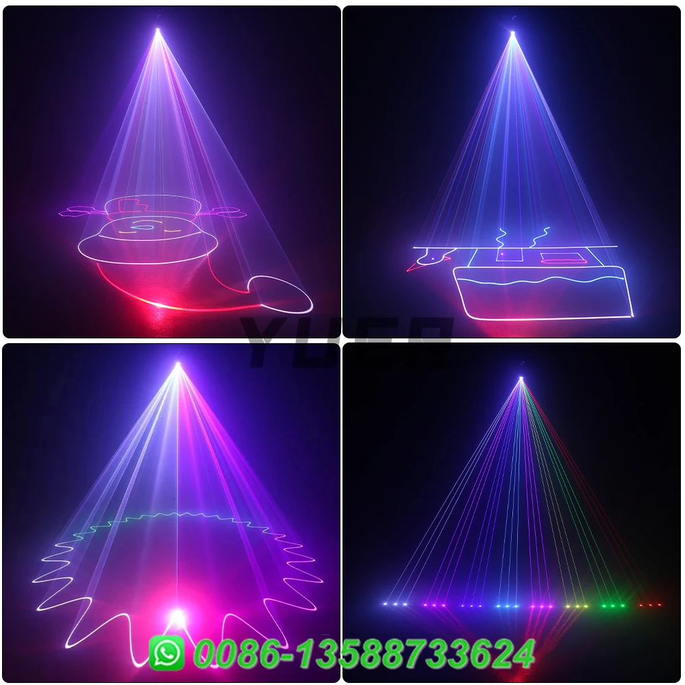 NEW ILDA+RJ45 1W 2W 3W 4W 5W 3D Animation Laser Light Beam Pattern Scanner Projector DMX512 DJ Disco Party Club Stage Effect