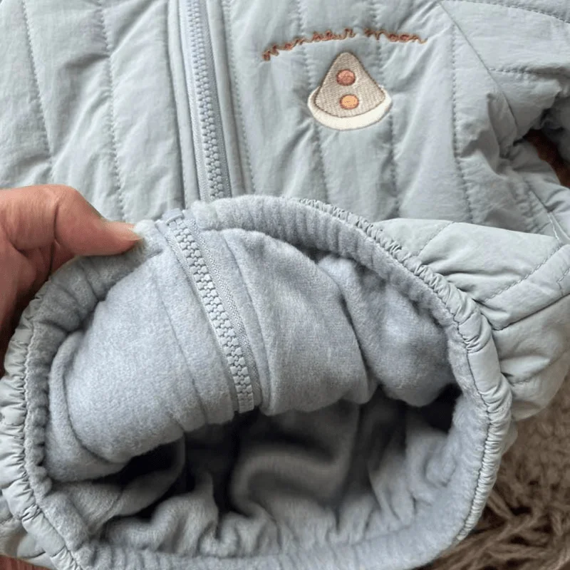 طفل الصوف داخل سترة التطريز ، الرضع طفل معطف الطفل ، سميكة الدافئة أبلى ، ملابس الطفل ، سستة ، الشتاء ، 2-10Y