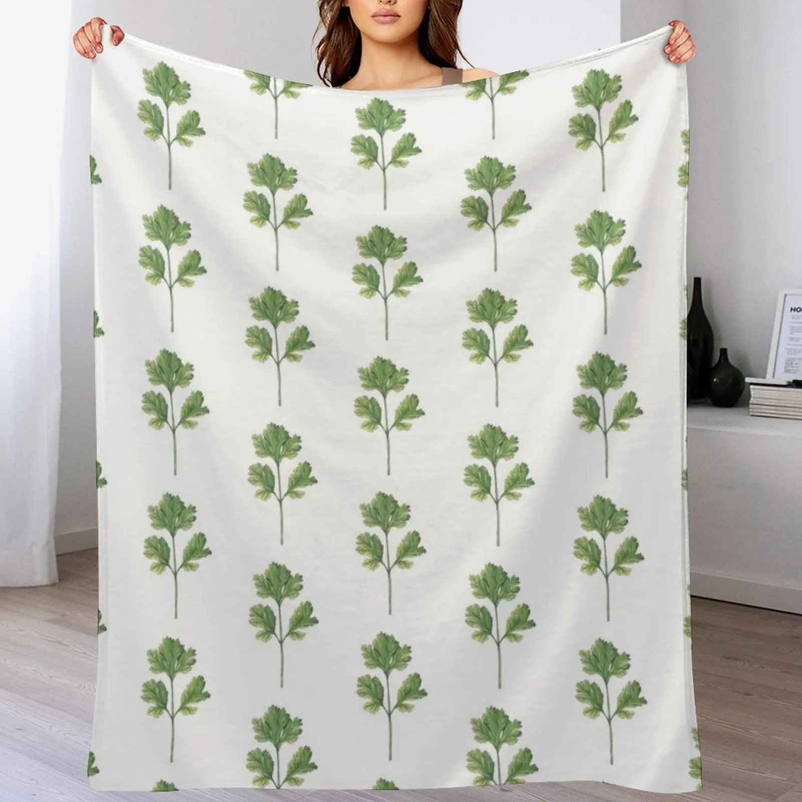 

Cilantro Throw Blanket Soft Warm wednesday Bed linens Blankets