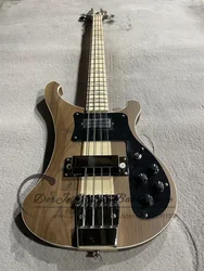 4 Strings Electric Bass 4003 Bass Matte Walnut Body Maple Neck  Fixed Bridge Chrome Tuners Matte Black Pickguard