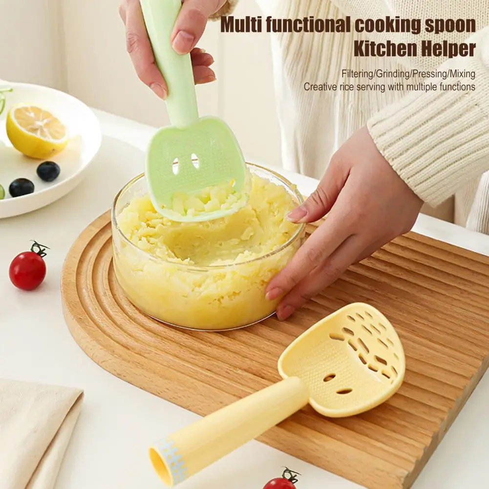 Baby Fruit Masher Cartoon Rice Spoon Non-stick Plastic Rice Spatula Scoop Multi-functional Kitchen Tool for Mashing Fruits