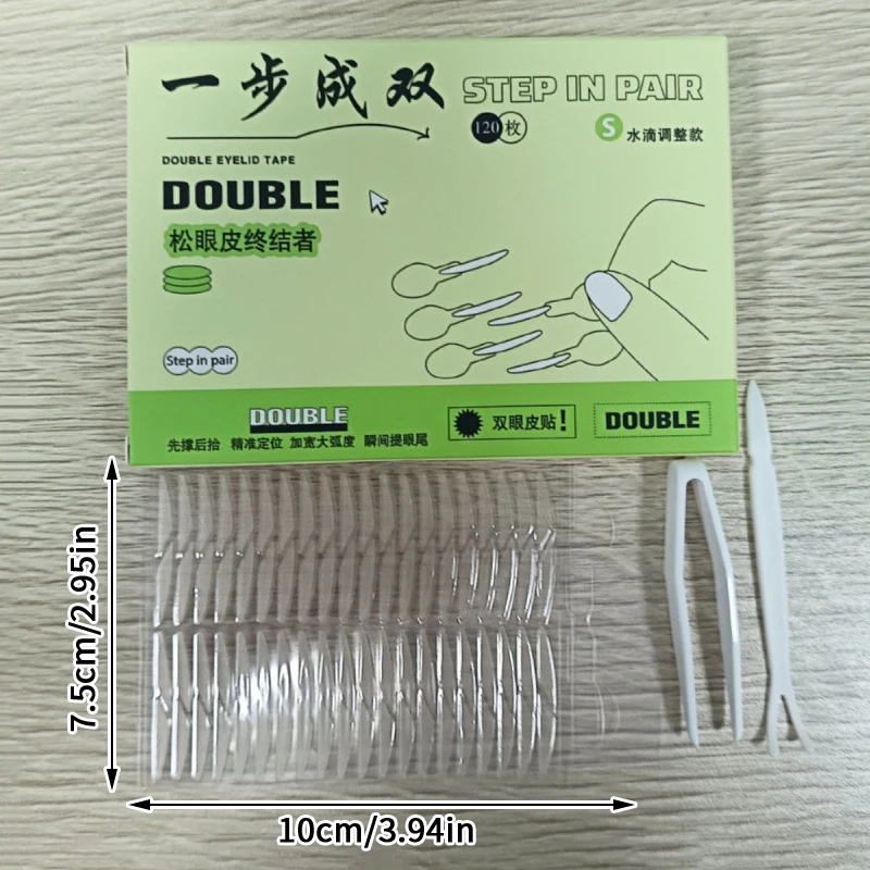 120 unids/caja pegatinas de párpado doble con mango Natural Invisible y de larga duración cintas de belleza para ojos grandes levantar párpados
