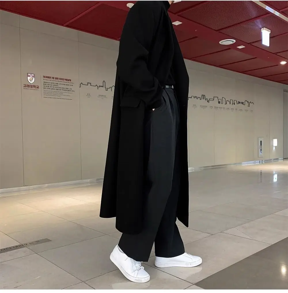 

Trench Coat Elegant Mens Season-Appropriate Outerwears Slim Winter Thickened Matching Homme Dance Victorian Japan Inner Silver