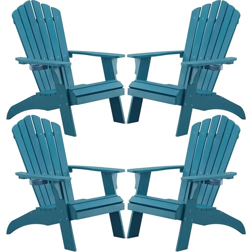 

Oversized Adirondack Chair with Cup Holder Poly Lumber Fire Pit Patio Chair 350Lbs Support for Garden Weather,Customized