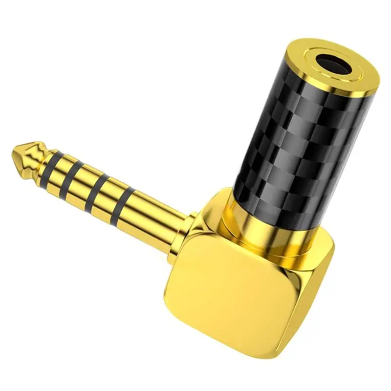 [NEW!】 Carbon Fiber 90 Degree Angle L-Shaped Earphone Adapter 4.4Mm Male To 3.5Mm Female Converter 4.4 3.5 Jack Headphone