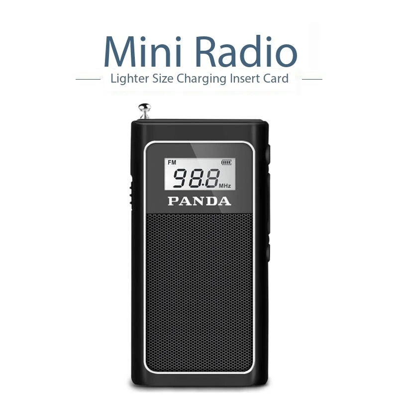 PANDA 6200 Mini Portable Pocket Charging FM Semiconductor Small Radio The Elderly Mp3 Card Music Walkman Soundbox