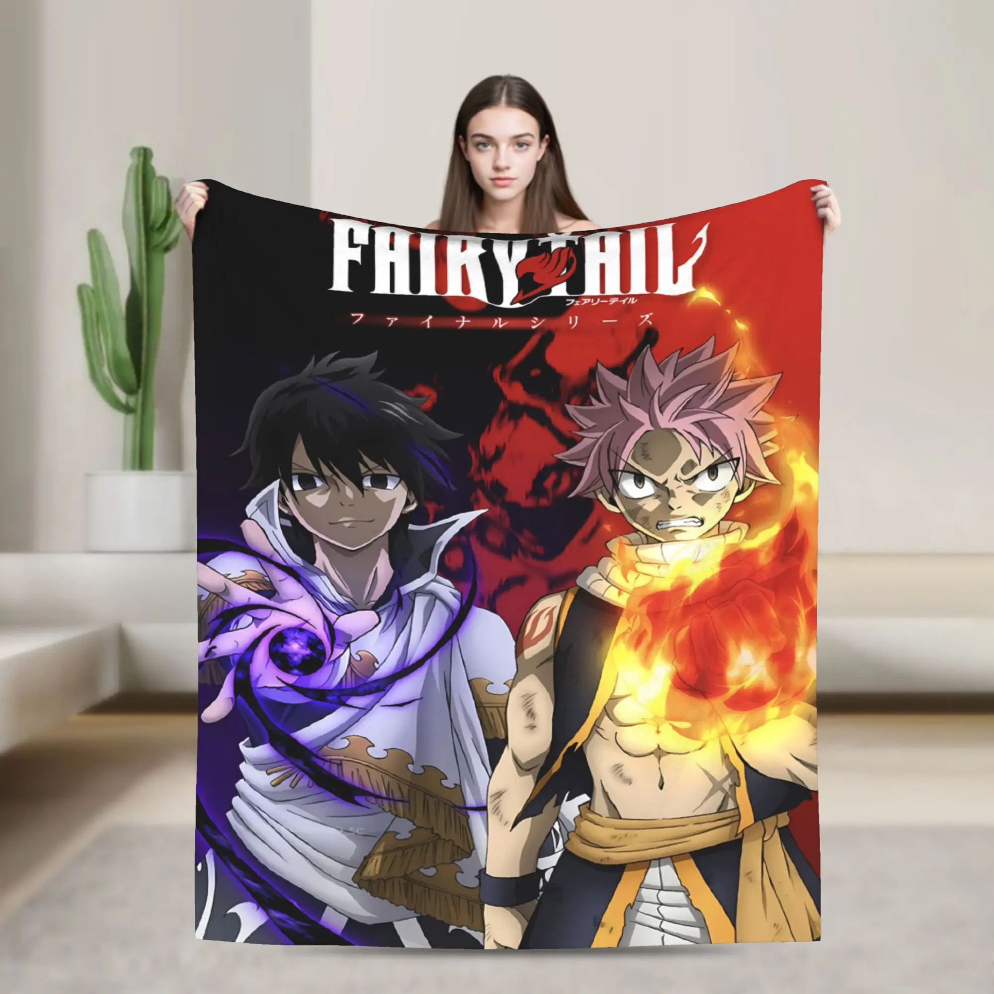 Cheerful Fairy Tail Guild Assembly Blankets  Warm Soft Aesthetic Plush Bedding Throws For Couch Chair  Flannel Bedspread Be