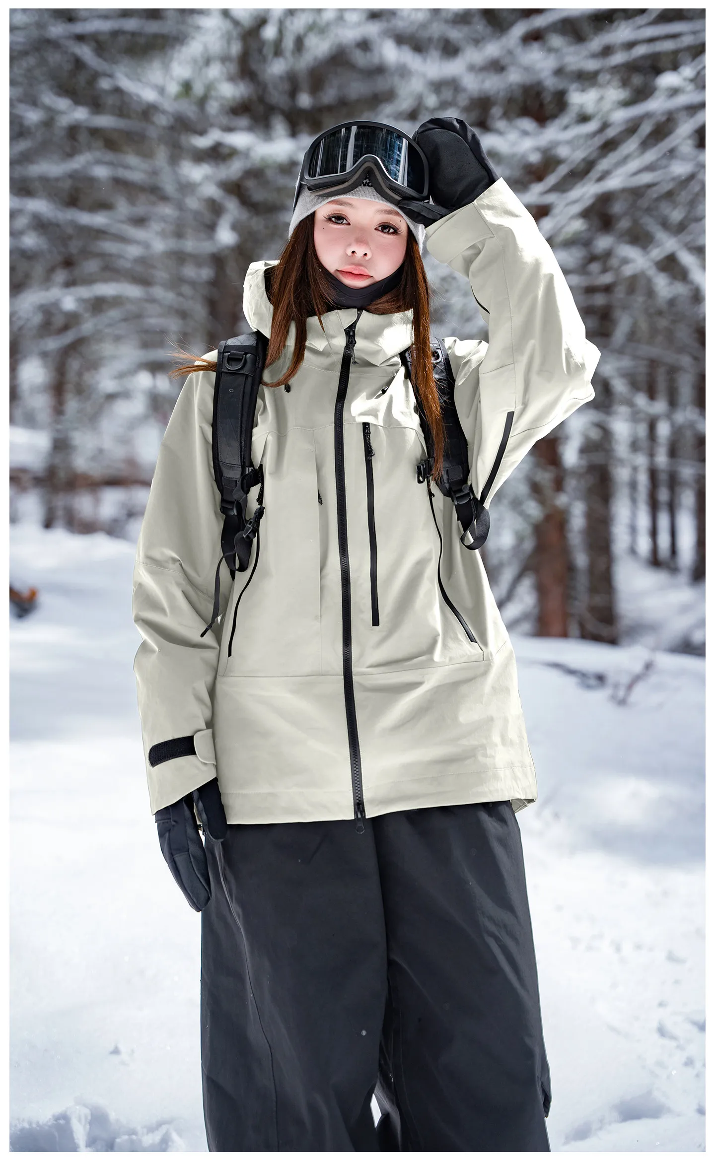 2026 John Snow Unisex Lose Skijacke Vollständig Versiegelt Wasserdicht Winddicht Warme Snowboardjacke für Männer und Frauen Winter Outdoor – Detail 36