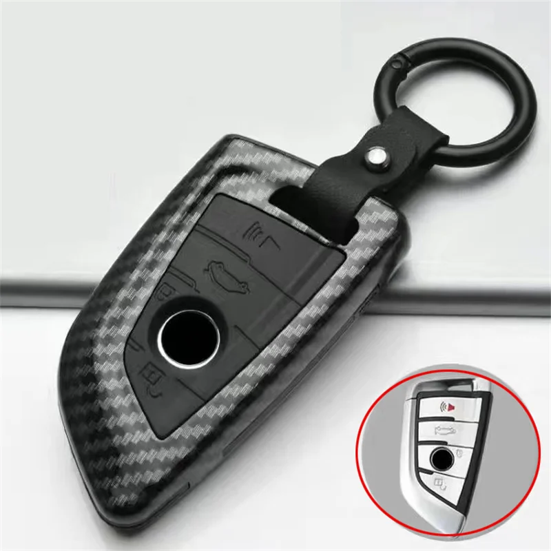 

For BMW 1 3 5 Series GT320li 525 325Li X1X3X5X6 Carbon Fiber Car Key Case Buckle Shell Case Auto Accessrioss