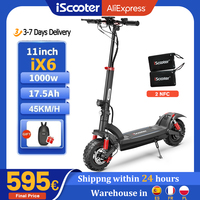 iScooter iX6 11 inch Electric Scooter 1000W 17.5Ah 45km/h Off Road Powerful Electric Scooter for Adult Electric Kick Scooter