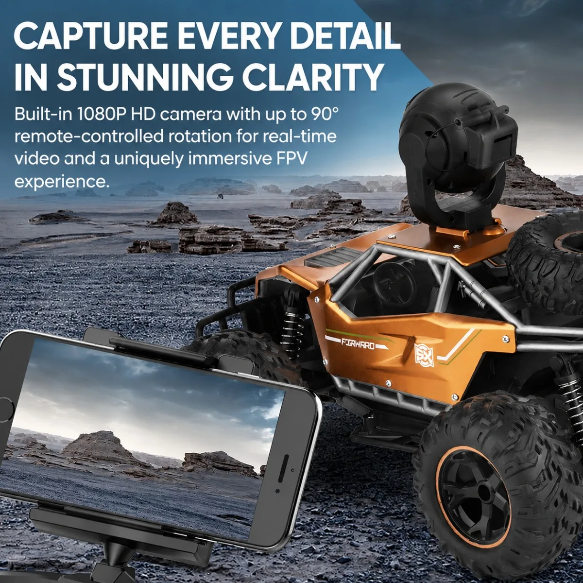 Alloy RC Car With WiFi Camera High-Speed Off-Road Climbing  Truck For Kids And Teens