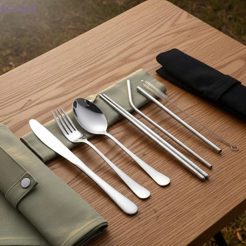 conjunto-de-talheres-portateis-para-viagem-com-bolsa-de-armazenamento-8-pecas-em-aco-inoxidavel-colher-garfo-hashi-canudo-escova-utensilios-para-camping-ao-ar-livre-{c}