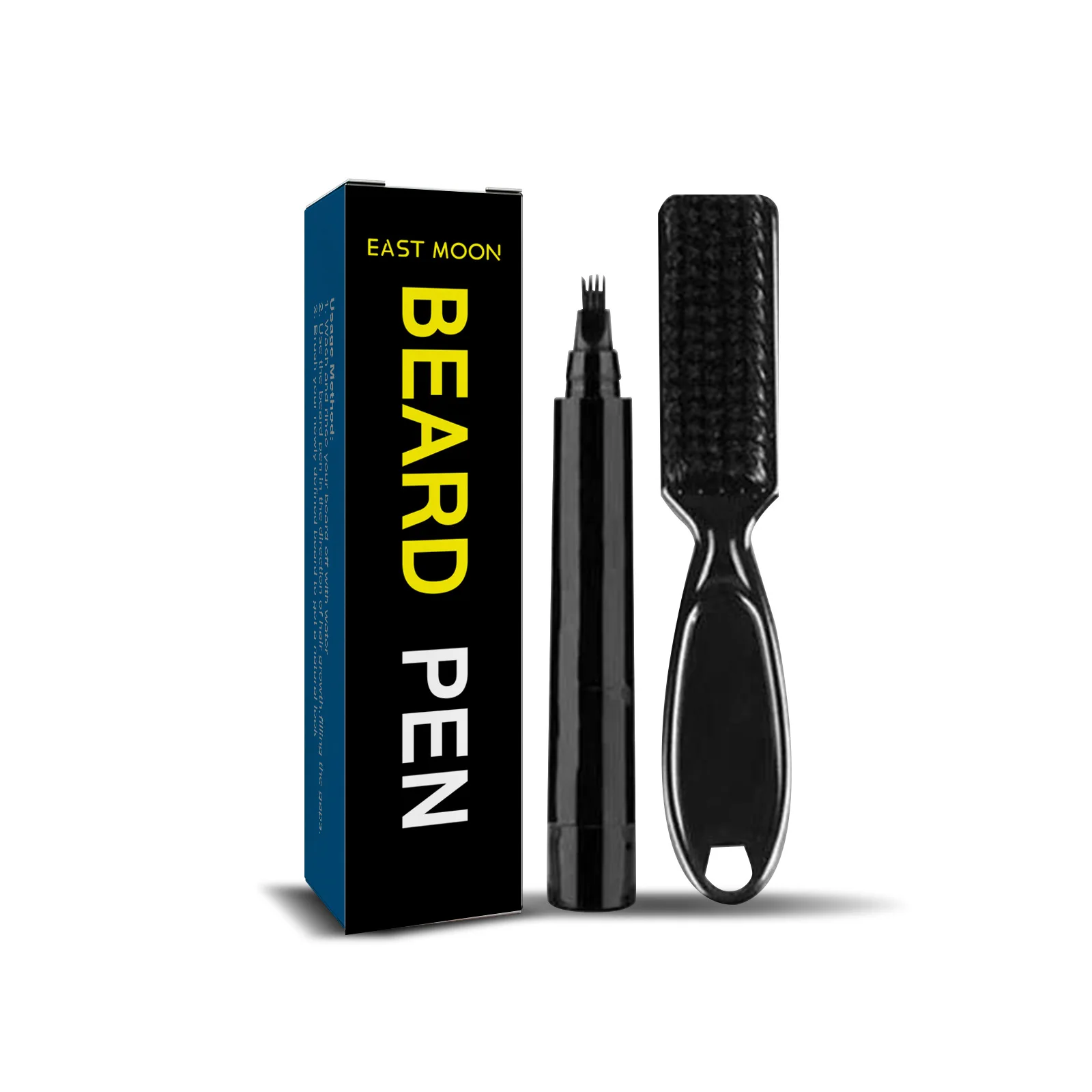 Pluma de relleno de barba, Kit de pluma impermeable, moldeador de barba, reparación duradera, colorante de bigote, reparación de cabello negro y marrón, potenciador de barba