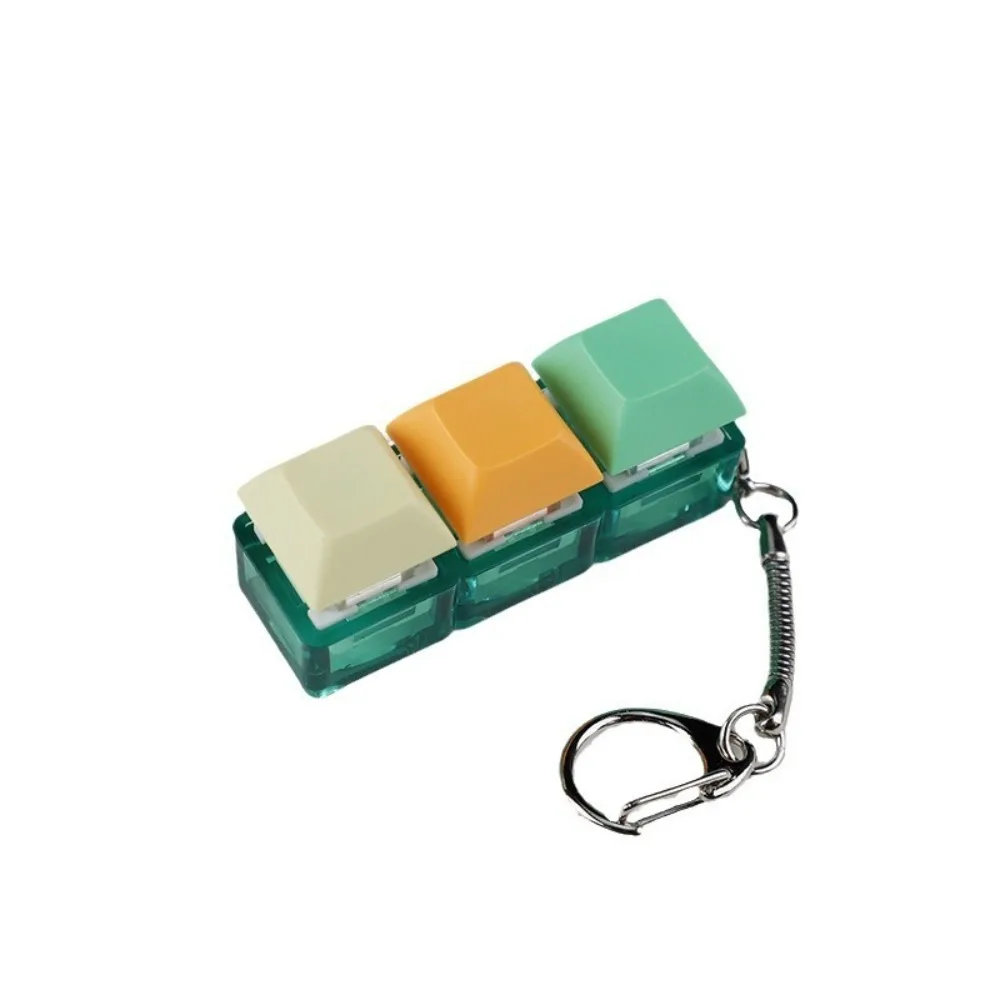 Relaxing DIY Keyboard Fidget Keychain Keys Button Relief Stress Clicker Toy 3 Keys Keycap Pinch Toy Adult