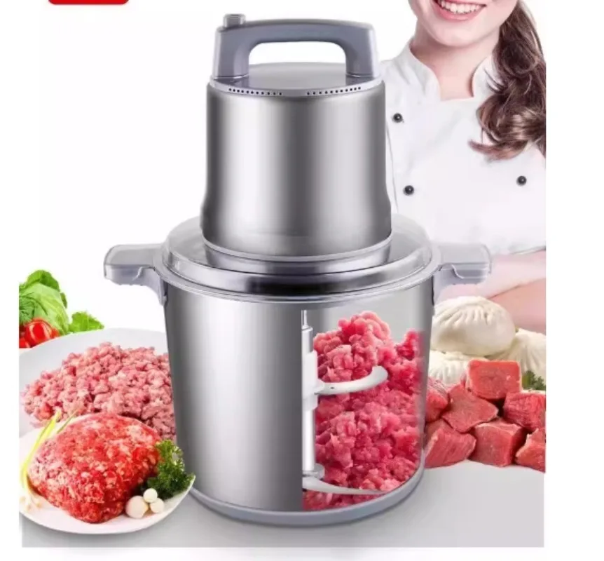 5L Large Capacity Electric Meat Grinder, High Power Multifunctional Chopper for Meat Veggies Garlic