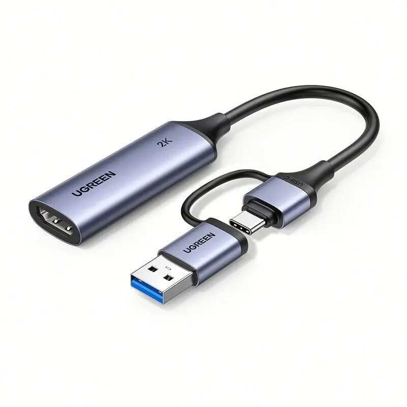 UGREEN Video Capture Card  to USB C Streaming Device 2K/30Hz Capture 4K Input Audio Game Recording