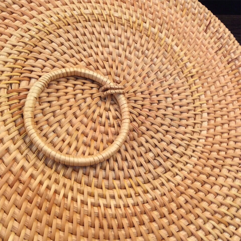 

Rattan Woven Storage Basket Fruit Basket with Lid Handmade Picnic Organizer Five Compartments Snack Storage Kitchen Barware Set