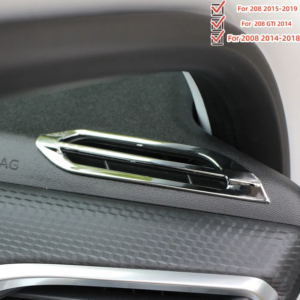 Car AC Vent Cover Trim for Peugeot 208 2015-2019 2008 2014 - 2018 208 GTI 2014 LHD Front Air Conditioning Outlet Sticker Acc.