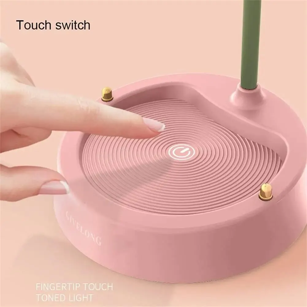 3W LED Desk Lamp Table Light Adjustable Gooseneck Rechargeable Battery Night Light With Mobile Phone Holder For Kids