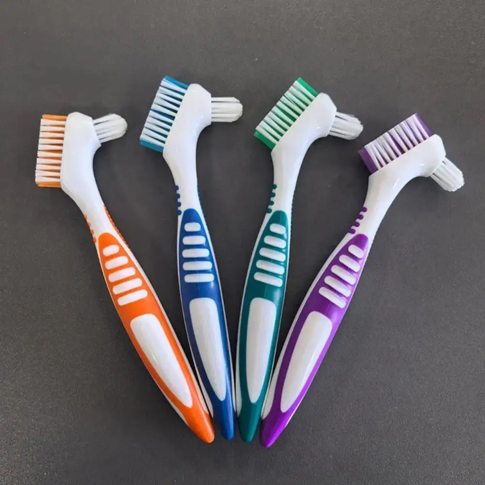Double Sided Denture Toothbrush Cleaning Brush Denture Brush Invisible Braces Orthodontic Retainer Descaling Brush