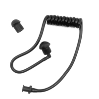 Black Acoustic Coil Tube Knitted TPU Moisture Resistant Radio Earpiece Replacement
