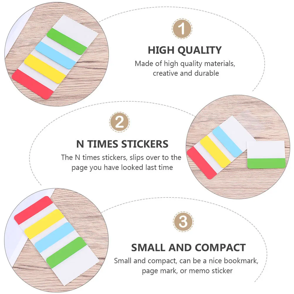 3 Sets Flags Index Tabs Labels Page Marker Text Highlighter Strips Bookmarks For Reading Compact Memo Organizer