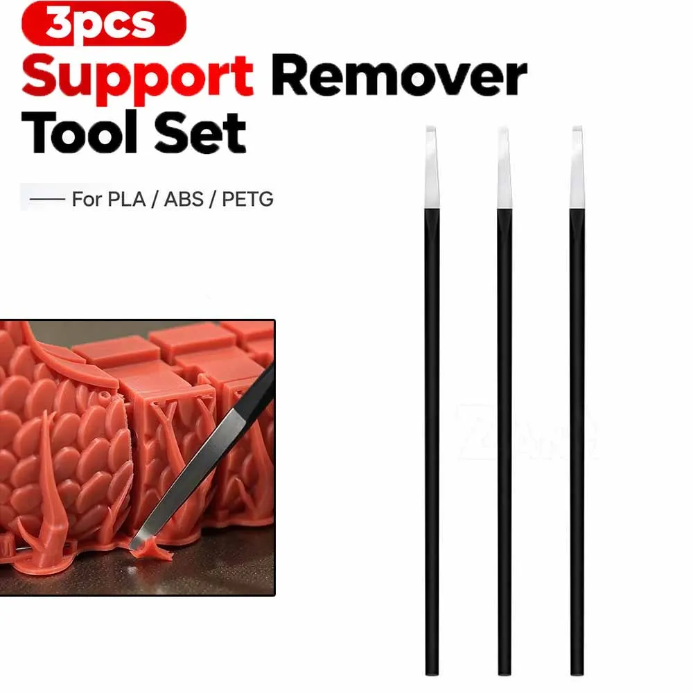 3D Print Support Remover Tool Set 3pcs Model Trimming Deburring Knife Scraper Kit for PLA ABS PETG