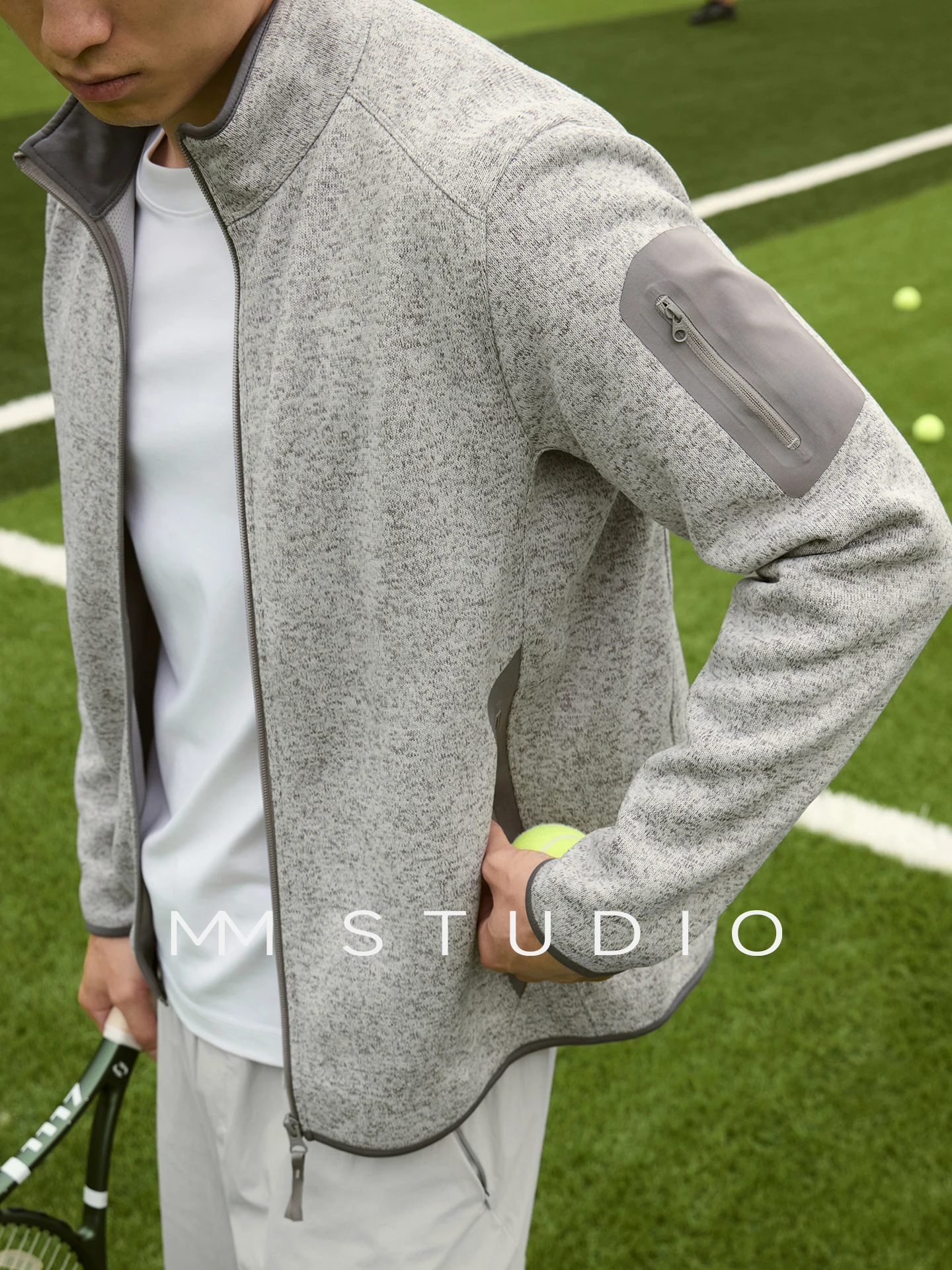 Spring Autumn Zipper Closure Fleece Casual Stand Collar Men's Jacket Long Sleeve Standard Fit Polyester Fiber Cleanfit Outerwear