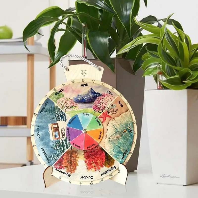 Настенный календарь на колесах, многоразовый календарь на четыре сезона, настенный календарь для всех сезонов, украшения для спальни, гостиной, кабинета