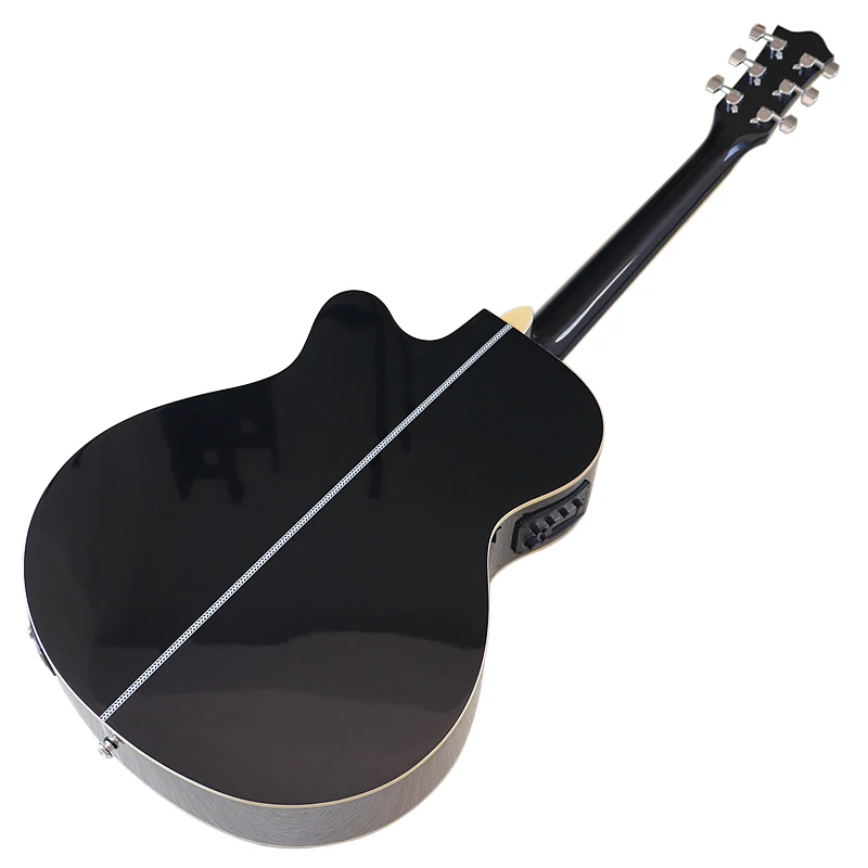 Free Shipping 6 Strings Electric Acoustic Guitar 40/41 Inch Folk Guitar Black Guitarra High Gloss Good Handicraft With Bag