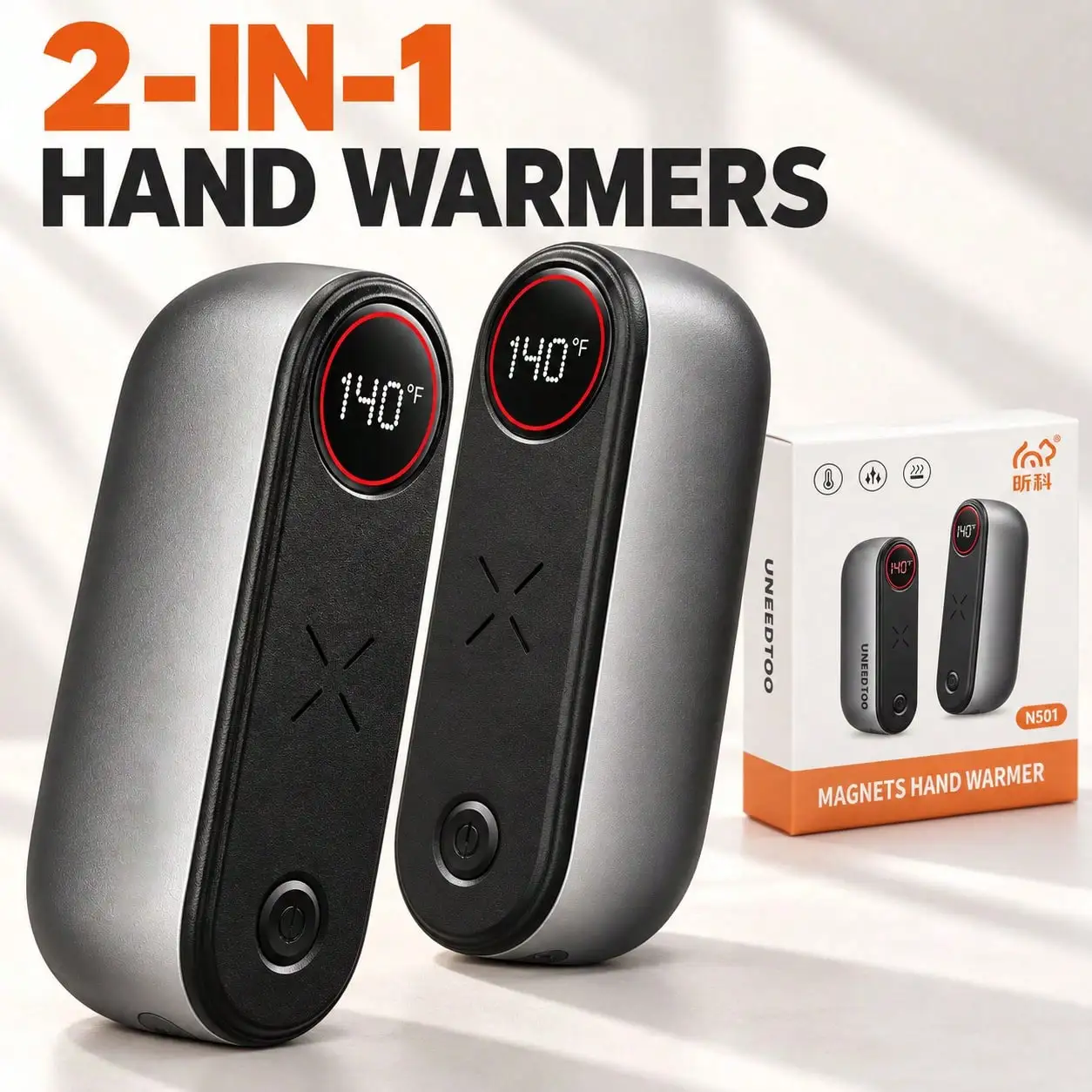 USB Rechargeable Magnetic AI 2-In-1 Hand Warmer, Detachable Portable Electric Heater, Fast Heating, Four-Level Adjustment, Suitable For Winter Sports, Hunting Gear, Outdoor/Indoor Use, A Cozy Gift For Both Men And Women
