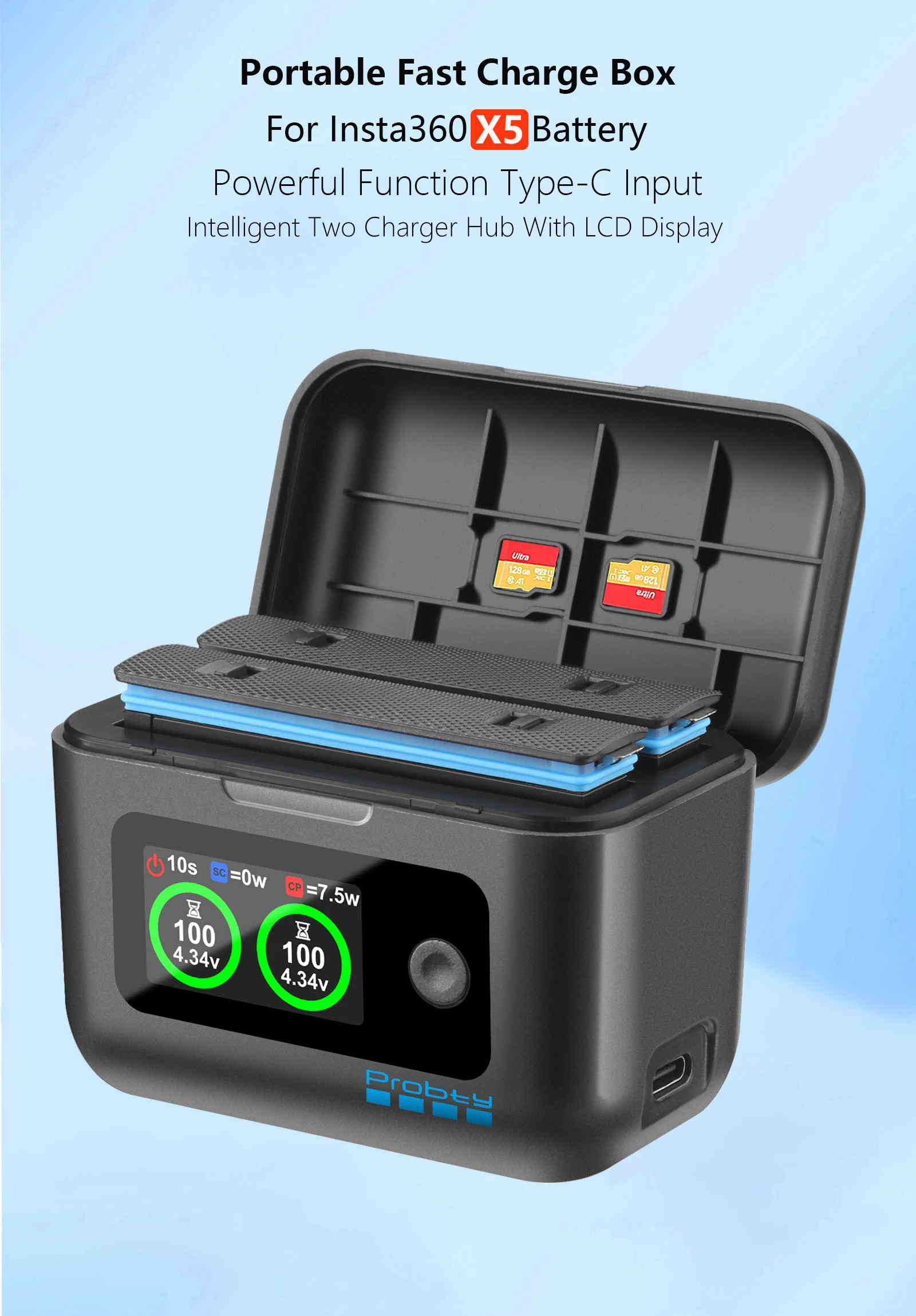 For Insta360 X5 Battery 2850mAh / Fast Charger Hub Power Accessories For Insta 360 ONE X 5 image 3