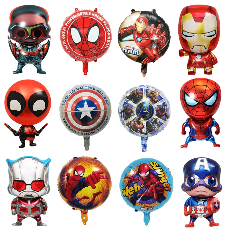 Marvel palloncino a tema Avengers Hulk Spiderman Captain America Iron Man Super Hero Boy Birthday Party palloncino decorazione giocattolo