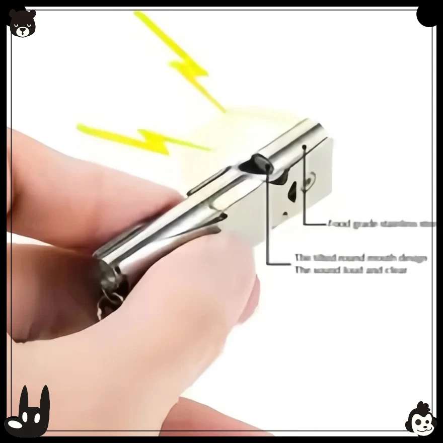 سلسلة مفاتيح صفارة البقاء على قيد الحياة - صفارة طوارئ للتخييم/المشي لمسافات طويلة في الهواء الطلق، إنذار أمان عالي مع تصميم أنبوب مزدوج #4