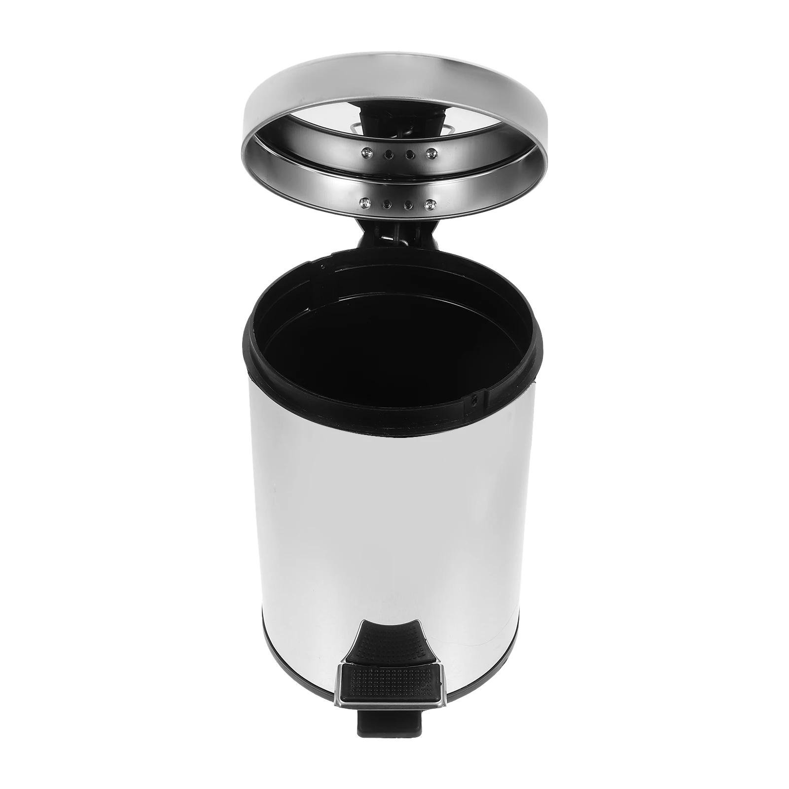 

Stainless Steel Trash Can Household Garbage Bin for Kitchen Bathroom Office Round Waste Container Resists Smudges Quiet Close