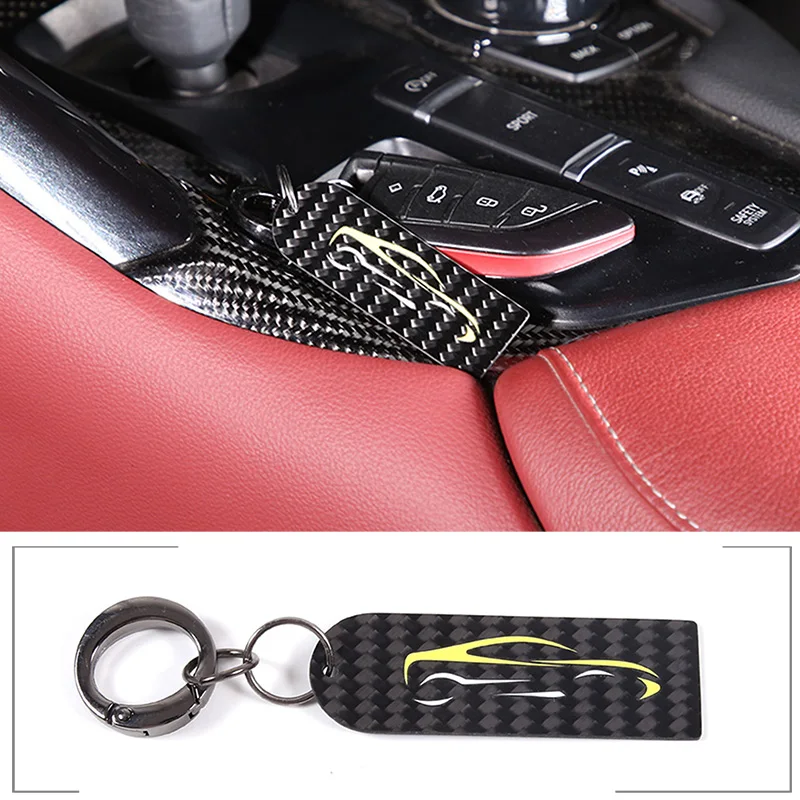 

Real Carbon Fiber Car Pattern Decoration Pendant Tag Key Chain for TOYOTA SUPRA MK5 A90 2019-2022 Key Decorative Accessories