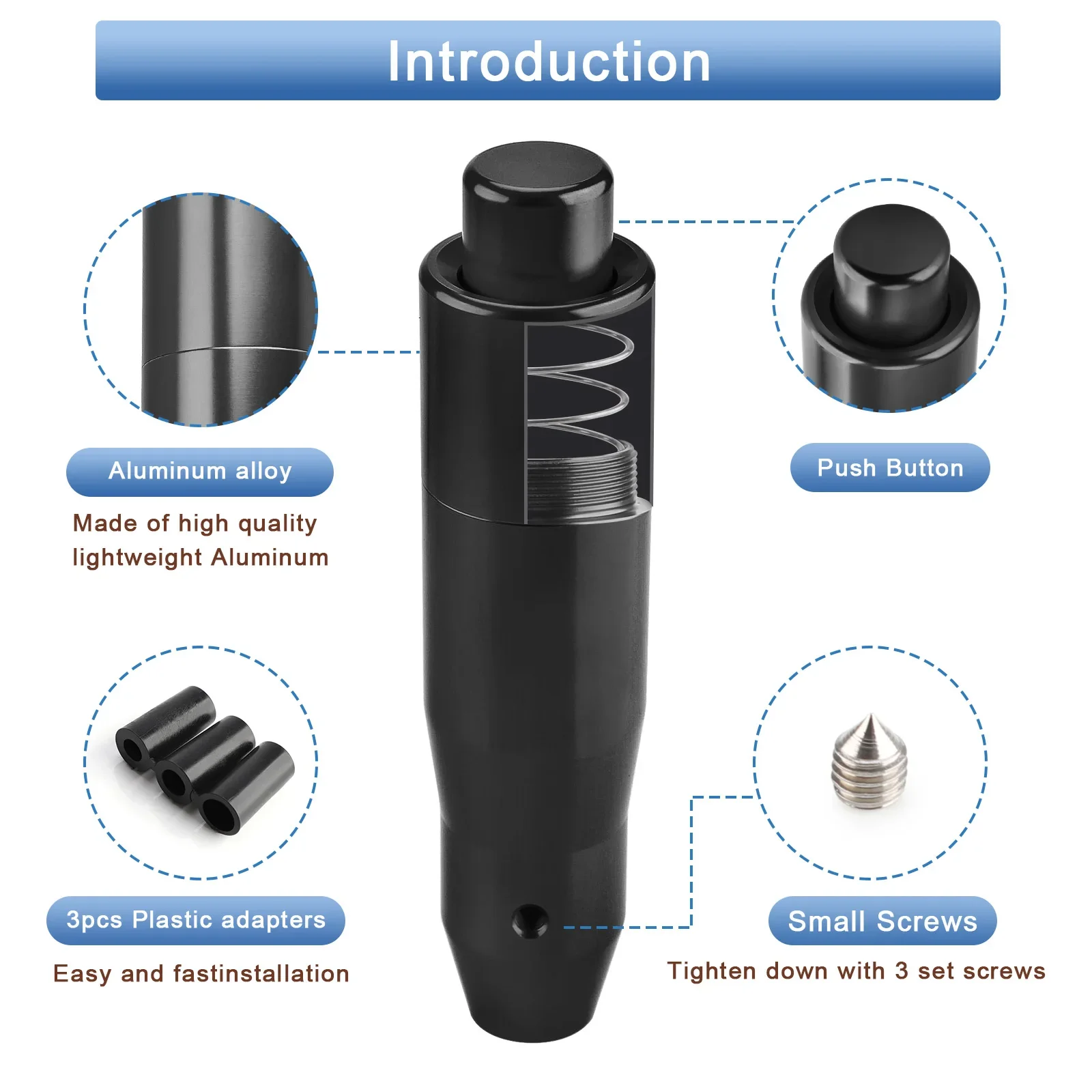 Universal Aluminum Car Automatic Gear Stick Shift Knob Shifter Lever Car Accessories For Most Automotive SUV Truck Car