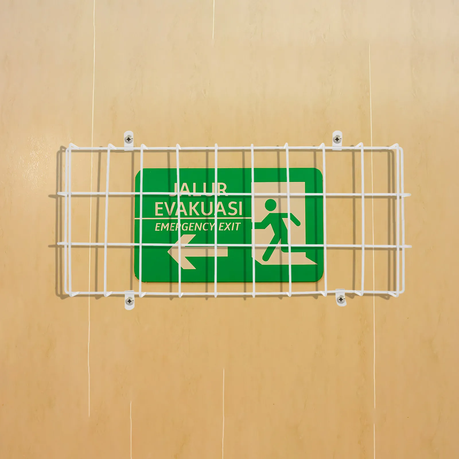 

Emergency Light Cage Guard Exit Sign Cover for Schools Gyms Hospitals Protective Wire Cage for Exit Signs Long-Lasting Sleek