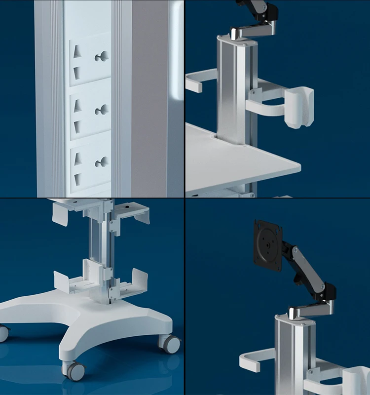 OC-1TD Dental Oral Scanning Cart Hand Pushed Pneumatic Dental Cart Movable oral scanning cart